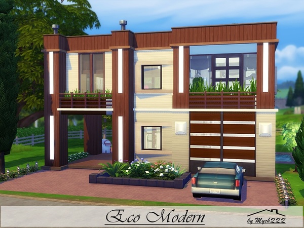 Sims 4 Eco Modern home by MychQQQ at TSR