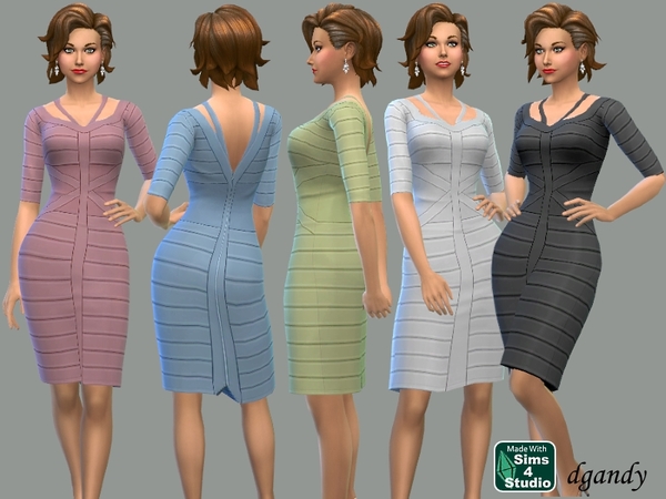 Sims 4 Ribboned Pencil Dress by dgandy at TSR
