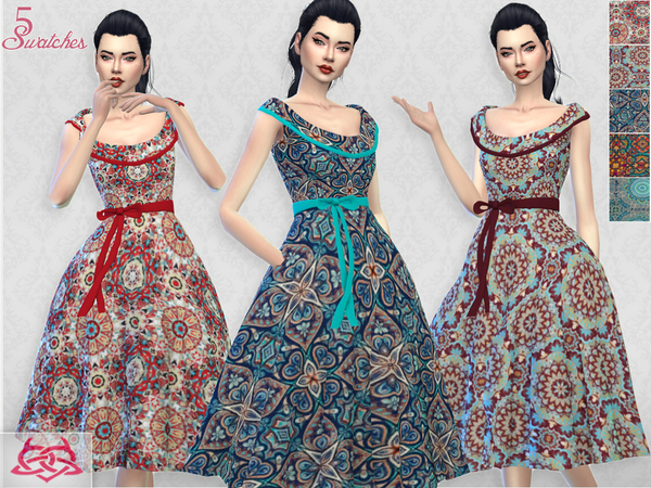 Sims 4 Romi dress RECOLOR 4 by Colores Urbanos at TSR