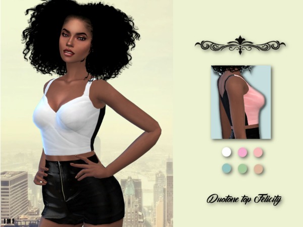 Sims 4 IMF Duotone top Felicity by IzzieMcFire at TSR