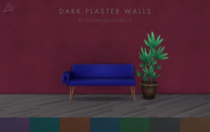 Sims 4 Dark Plaster Walls by lunaalexandra24 at Mod The Sims