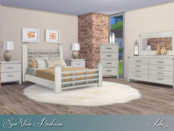Sims 4 Sea View Bedroom by Lulu265 at TSR