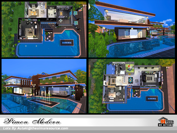 Sims 4 Pimonpan Modern house by autaki at TSR