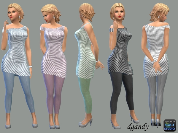 Sims 4 Asymmetrical Top with Capris by dgandy at TSR