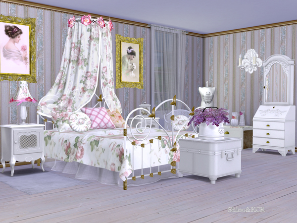 Sims 4 Shabby Chic Bedroom by ShinoKCR at TSR