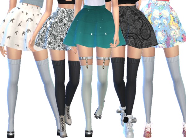 Sims 4 Pastel Gothic Skirts Pack Three by Wicked Kittie at TSR