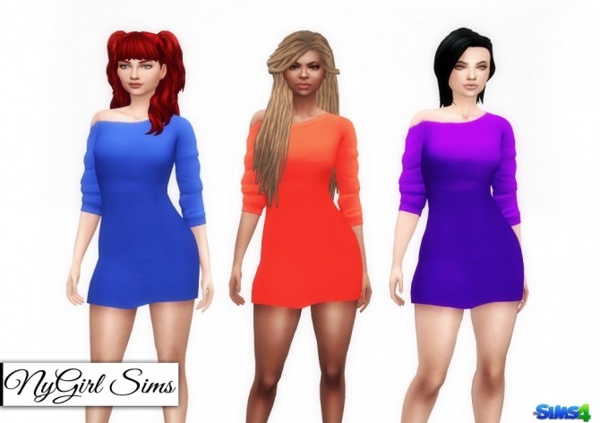 Sims 4 Off Shoulder Mini Dress at NyGirl Sims