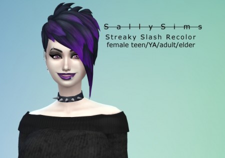 Slashed Vampire Hair Recolor by SallySims at Mod The Sims