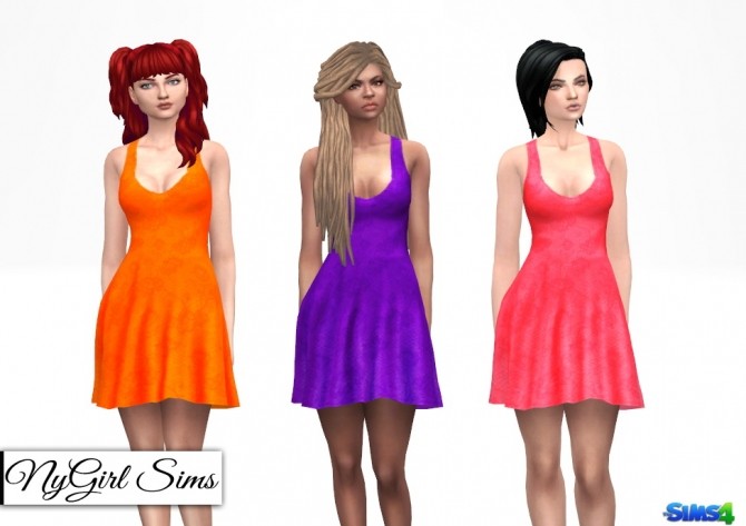 Sims 4 Lace Overlay Tank Flare Dress at NyGirl Sims