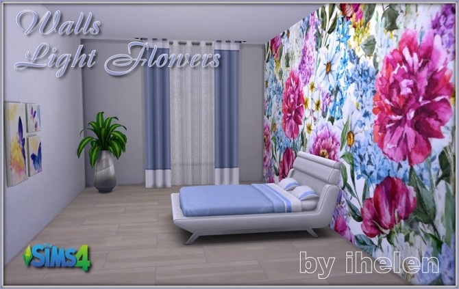 Sims 4 Walls Light Flowers by ihelen at ihelensims