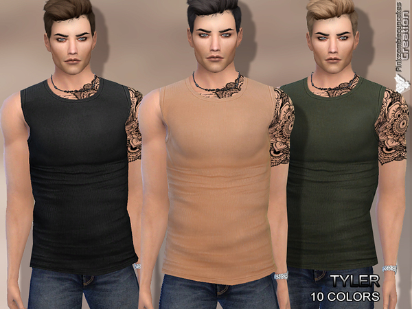 Sims 4 Tyler Tank Top M by Pinkzombiecupcakes at TSR