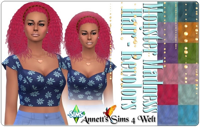 Sims 4 Monster Madness Hair Recolors at Annett’s Sims 4 Welt