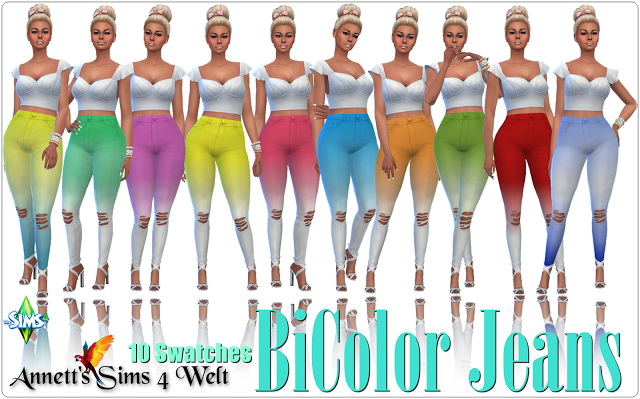 Sims 4 BiColor Jeans at Annett’s Sims 4 Welt