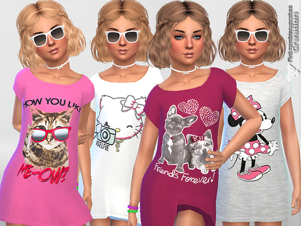 Sims 4 Girls Nightgowns Collection 08 by Pinkzombiecupcakes at TSR