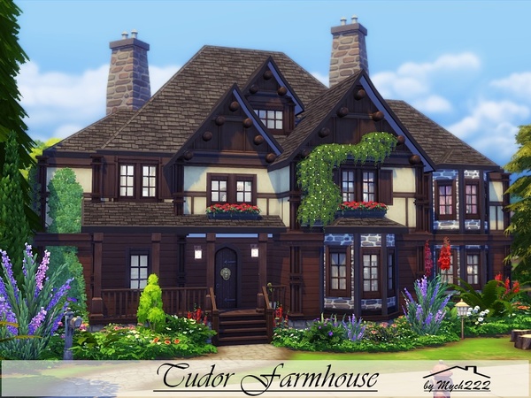 Sims 4 Tudor Farmhouse by MychQQQ at TSR