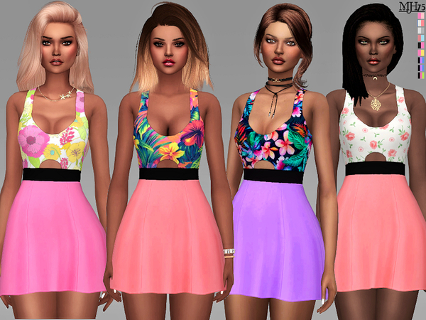 Sims 4 Cut Out Mini Dress by Margeh 75 at TSR