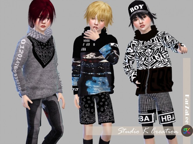 Giruto18 Loose Neck tee Child version at Studio K-Creation » Sims 4 Updates