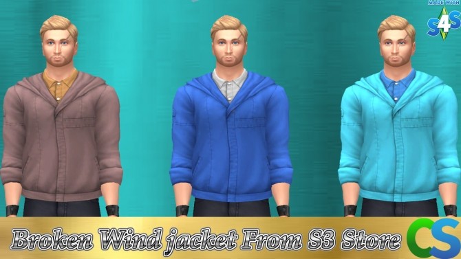 Sims 4 Broken Wind Jacket conversion by cepzid at SimsWorkshop