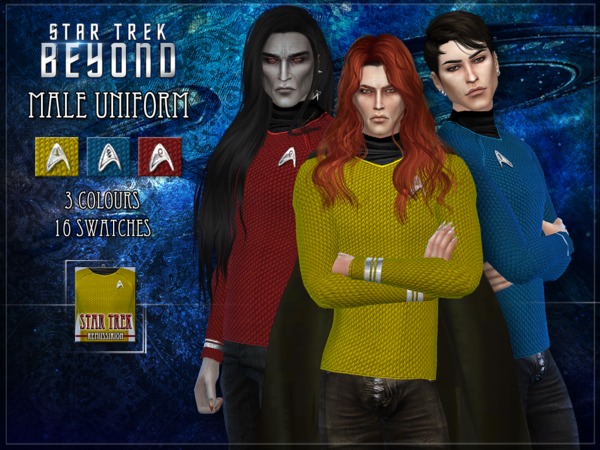 Sims 4 Star Trek Uniform male HQ & NonHQ by RemusSirion at TSR