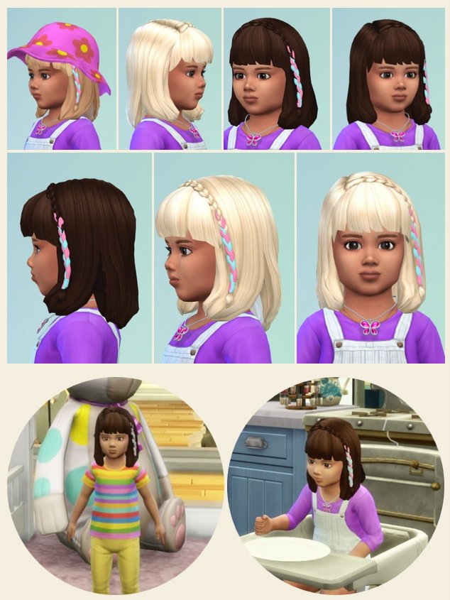 Sims 4 Toddler’s Pink Braid Hair at Birksches Sims Blog