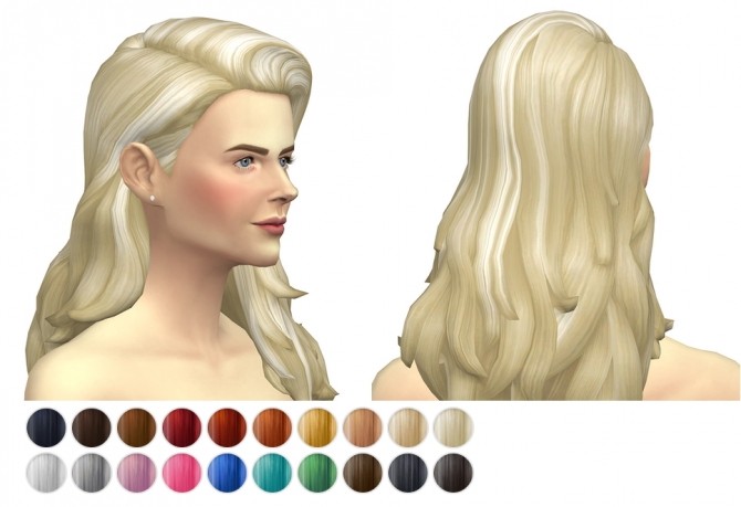 Sims 4 SP03 Long flipped hair edit (with gray) at Rusty Nail
