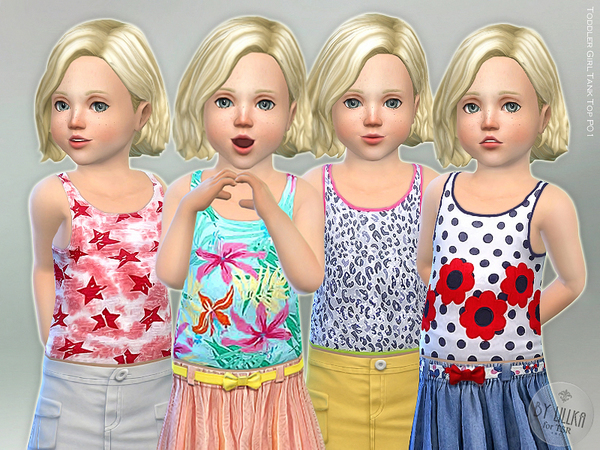 Sims 4 Toddler Girl Tank Top P01 by lillka at TSR