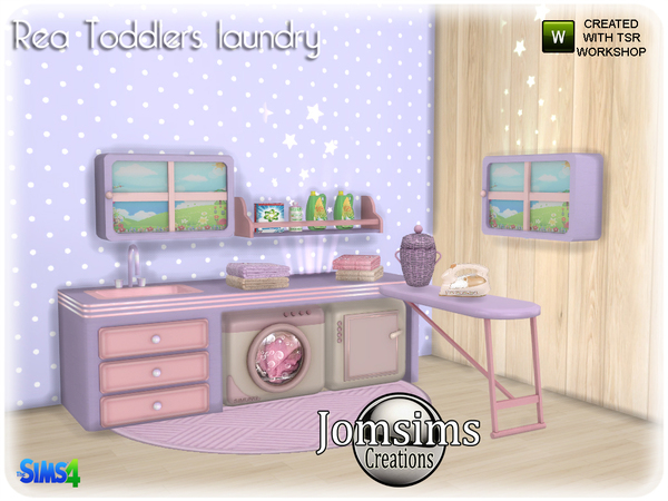 Sims 4 Rea toddlers laundry by jomsims at TSR
