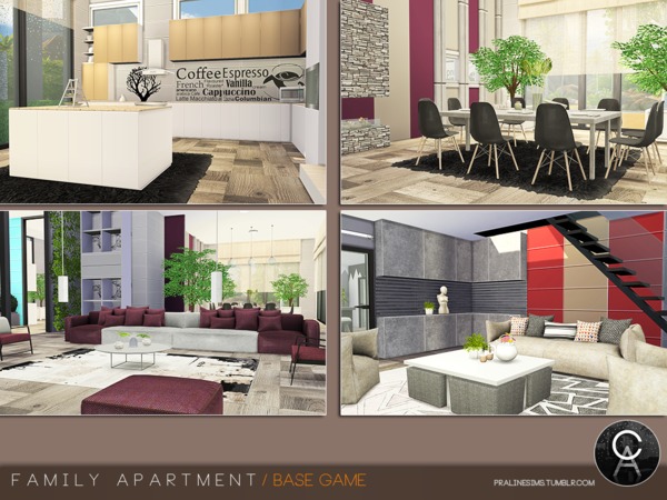 Sims 4 Family Apartment by Pralinesims at TSR