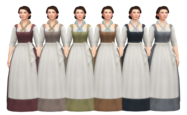 Sims 4 BAKERS WIFE DRESS at Historical Sims Life