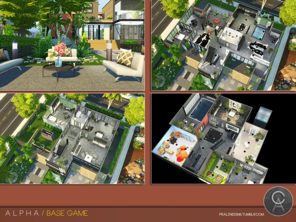 Sims 4 Alpha house by Pralinesims at TSR