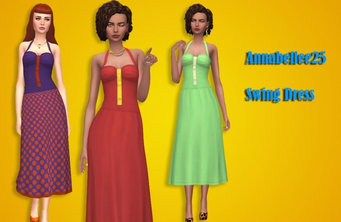 Sims 4 Swing Dress by Annabellee25 at SimsWorkshop