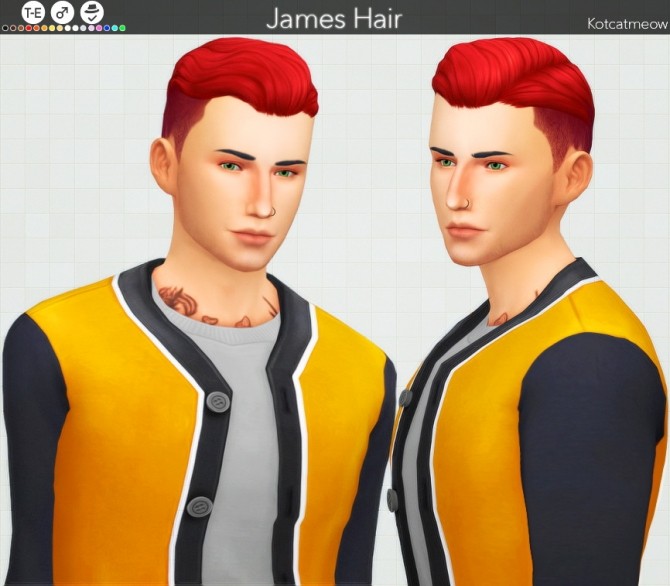 Sims 4 James hair for males at KotCatMeow