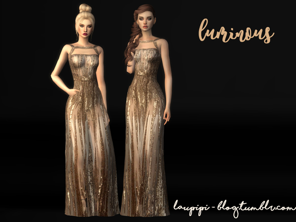 Sims 4 Luminous dress by laupipi at TSR