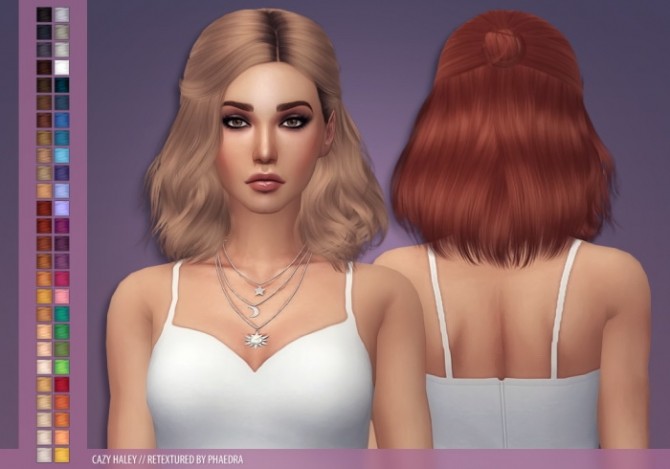 Sims 4 Cazy Haley hair retextures at Phaedra