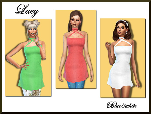 Sims 4 LACY MINI DRESS at Blue8white