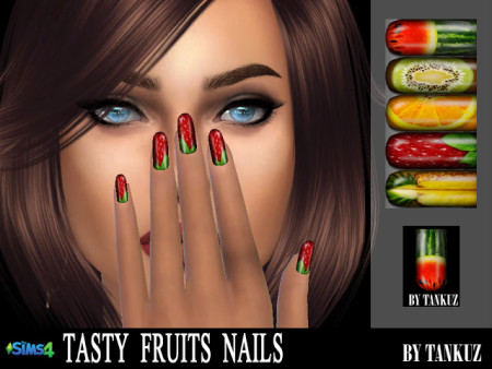 Tasty Fruits Nails at Tankuz Sims4