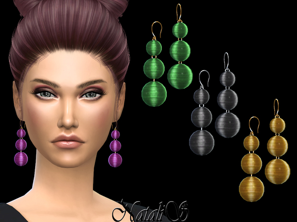 Sims 4 Bauble Ball Drop Earrings by NataliS at TSR