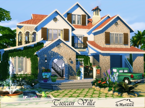 Sims 4 Tuscan Villa by MychQQQ at TSR