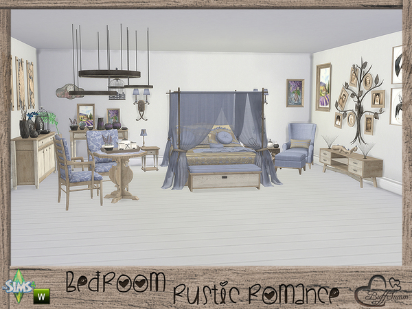 Sims 4 Rustic Romance Bedroom by BuffSumm at TSR