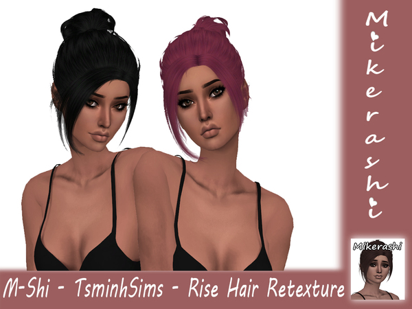 Sims 4 M Shi TsminhSims Rise Hair Retexture by mikerashi at TSR