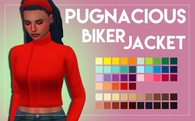 Sims 4 Pugnacious Biker Jacket by Weepingsimmer at SimsWorkshop