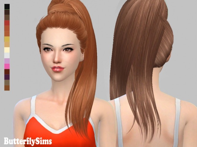Sims 4 B fly hair af 132 No hat (Free) by YOYO at Butterfly Sims
