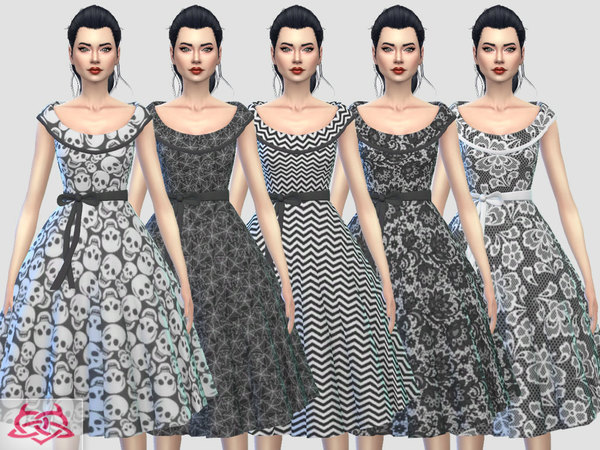 Sims 4 Romi dress RECOLOR 3 by Colores Urbanos at TSR