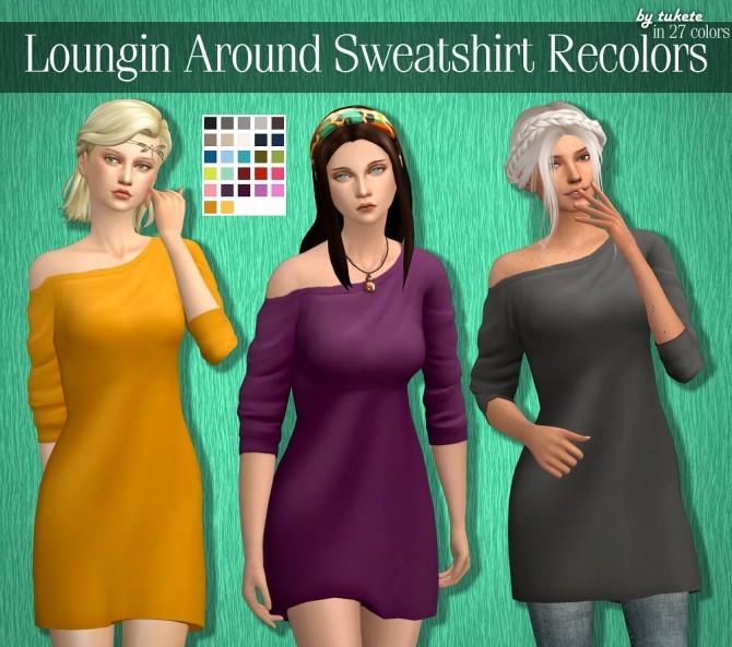 Sims 4 Loungin Around Sweatshirt Recolors at Tukete