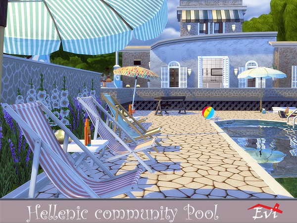 Sims 4 Hellenic community pool by Evi at TSR