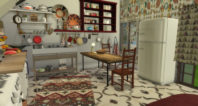 Sims 4 Coroline vintage kitchen at Pandasht Productions