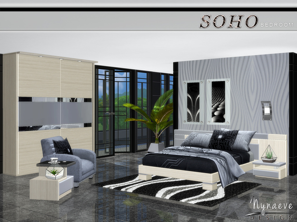 Sims 4 Soho Bedroom by NynaeveDesign at TSR
