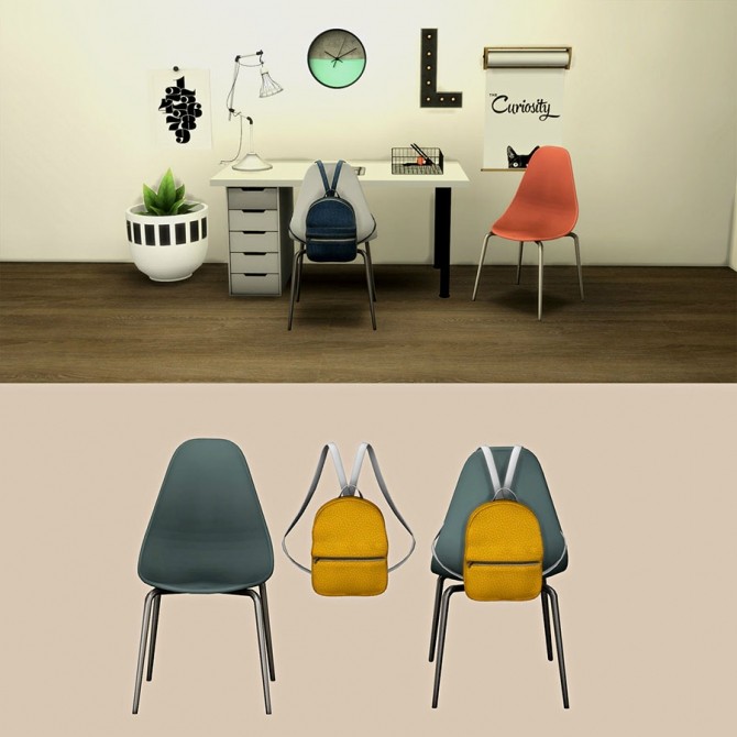 Sims 4 Roma Desk Chair and Bag at Leo Sims