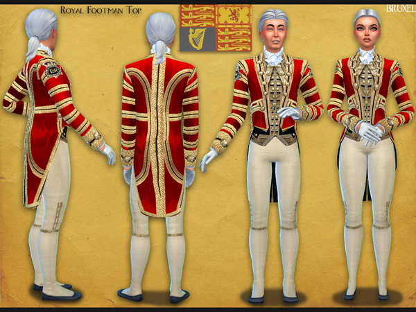 Sims 4 Royal Footman Top by Bruxel at TSR