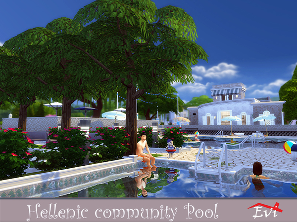 Sims 4 Hellenic community pool by Evi at TSR